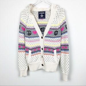 VS Pink | Chunky Knit Cardigan Hooded Sweater M